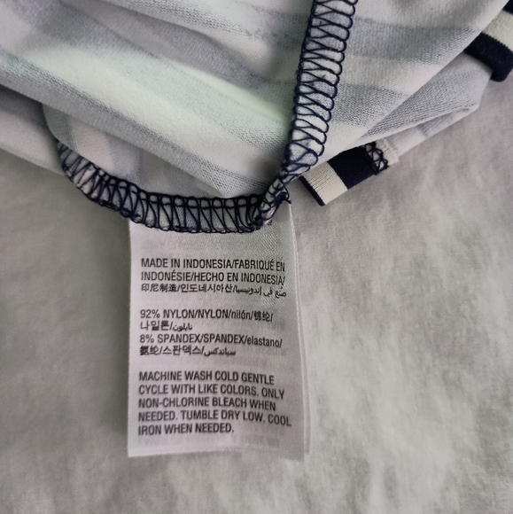 Charter Club, women's size PM Striped Zip-up at neck, long sleeve shirt. - Picture 5 of 5